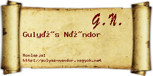 Gulyás Nándor névjegykártya