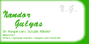 nandor gulyas business card